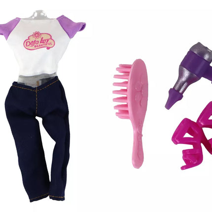 Nėščia lėlė Liusė su kūdikio vežimėliu ir šuniuku