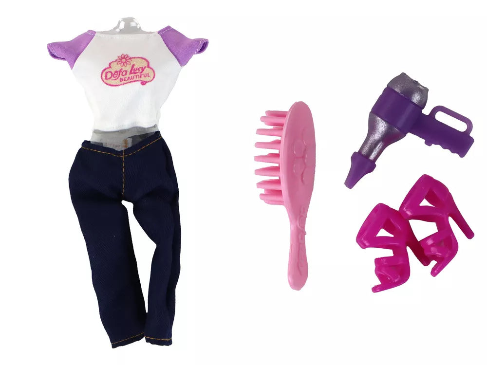 Nėščia lėlė Liusė su kūdikio vežimėliu ir šuniuku