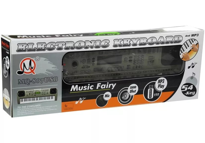 Pilkas muzikinis pianinas su mikrofonu