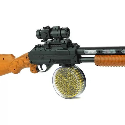 Rudas/juodas šautuvas su šovinias