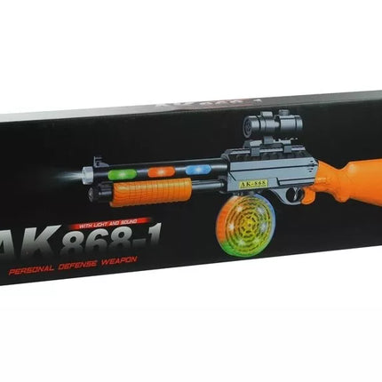 Rudas/juodas šautuvas su šovinias