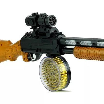 Rudas/juodas šautuvas su šovinias