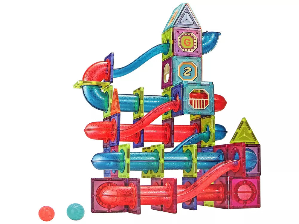 Magnetinių blokelių kamuoliukų čiuožykla