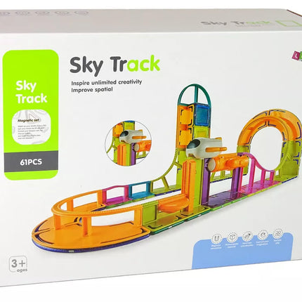 Magnetiniai statybinės kaladėlės Sky Track 61 vnt.