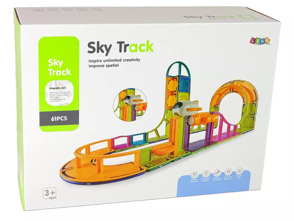Magnetiniai statybinės kaladėlės Sky Track 61 vnt.