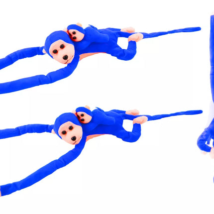 Pliušinė mėlyna beždžionė su kūdikiu