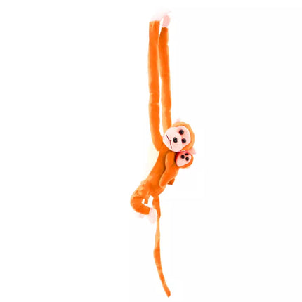 Pliušinė oranžinė beždžionė su kūdikiu 90 cm