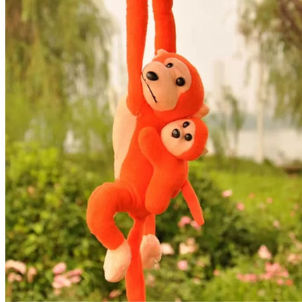 Pliušinė oranžinė beždžionė su kūdikiu 90 cm