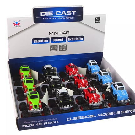 Metalinis automobilis su didelias ratais