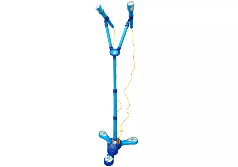 Mėlynų mikrofonų rinkinys su stovu