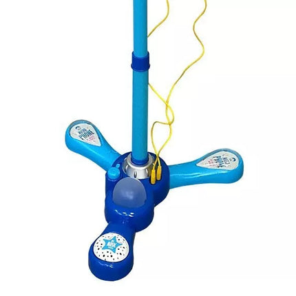 Mėlynų mikrofonų rinkinys su stovu