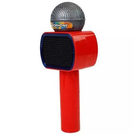 Raudonas vaikiškas belaidis karaokės mikrofonas su garsiakalbiu