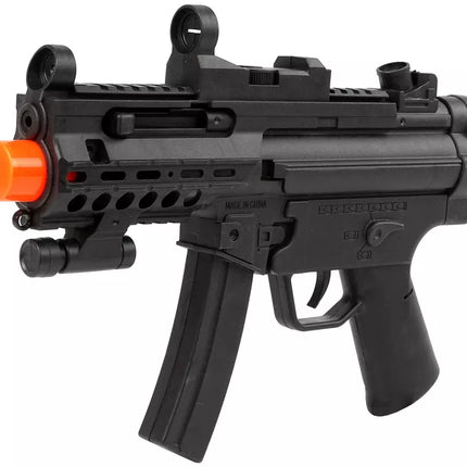 Juodas karinis šautuvas vaikams su vibracijos ir garso funkcija