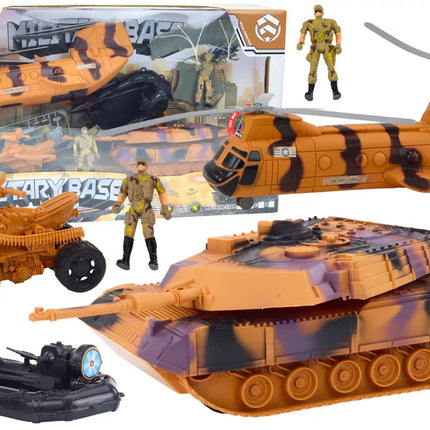 Karinės įrangos ir kareivių figurėlių rinkinys