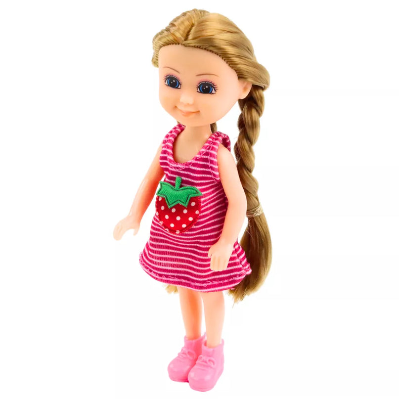 Mini lėlė su katinėlių vežimėliu ir pridais