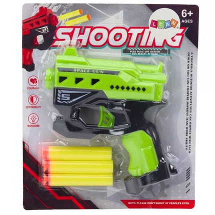 Mini žalias šautuvas su putlasčio kulkomis