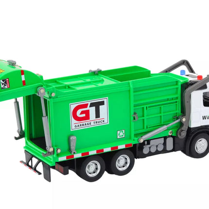 Žalias daugiafunkcinis šiukšliavežis su konteineriais