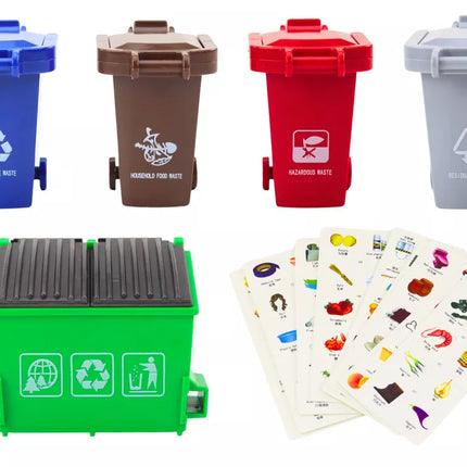 Žalias daugiafunkcinis šiukšliavežis su konteineriais