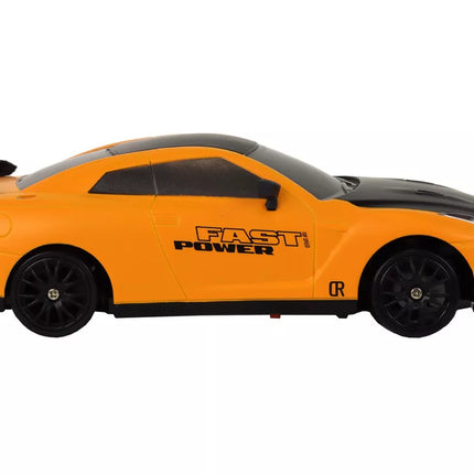 Nuotoliniu būdu valdomas sportinis automobilis R/C 1:24 geltonos spalvos keičiamais ratais Series