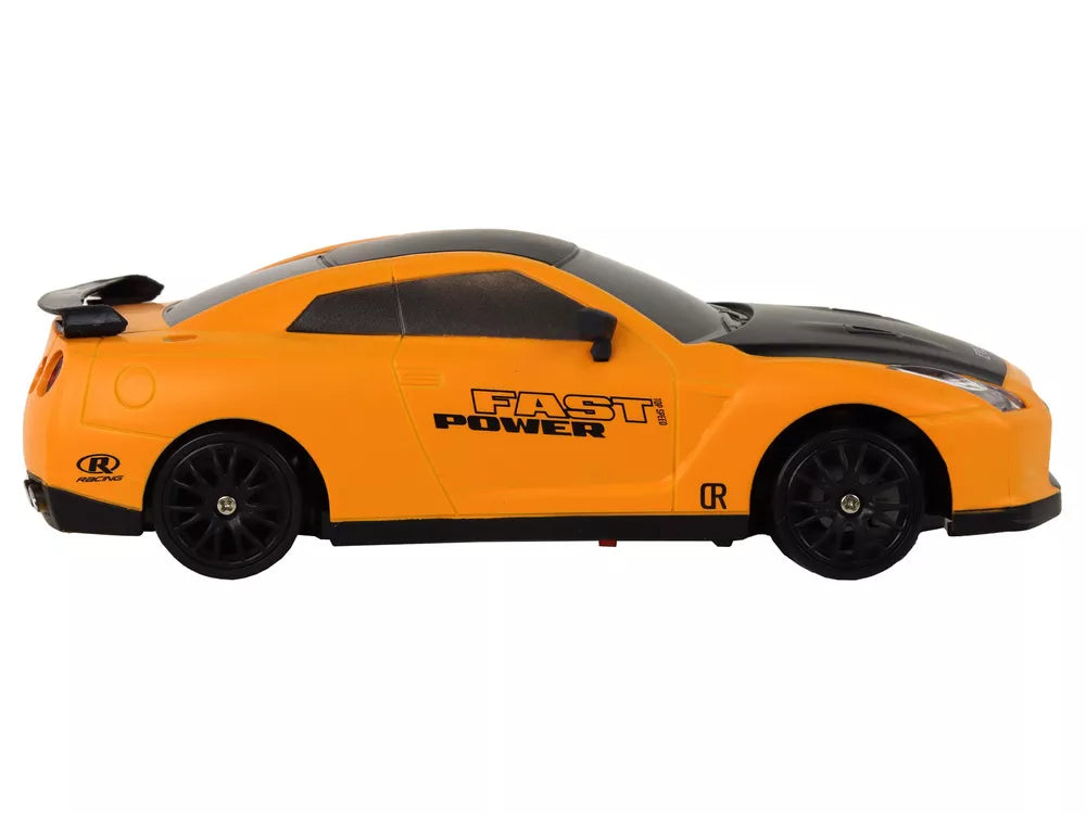 Nuotoliniu būdu valdomas sportinis automobilis R/C 1:24 geltonos spalvos keičiamais ratais Series