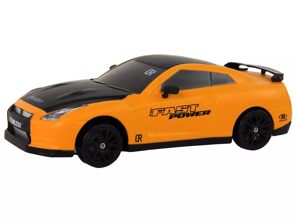 Nuotoliniu būdu valdomas sportinis automobilis R/C 1:24 geltonos spalvos keičiamais ratais Series