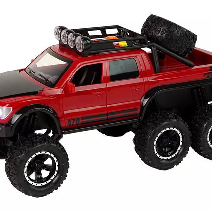 Raudonas visureigis su frikcine pavara