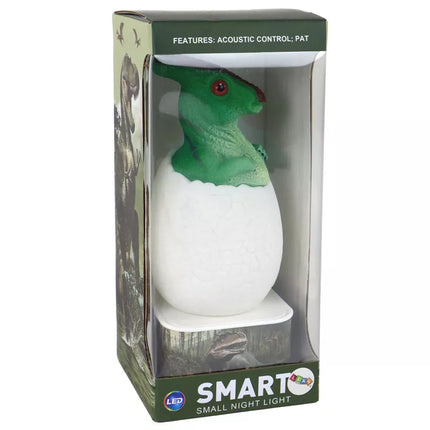 Dinozairo kiaušinio formos Led lempa su žaliu dinozauru