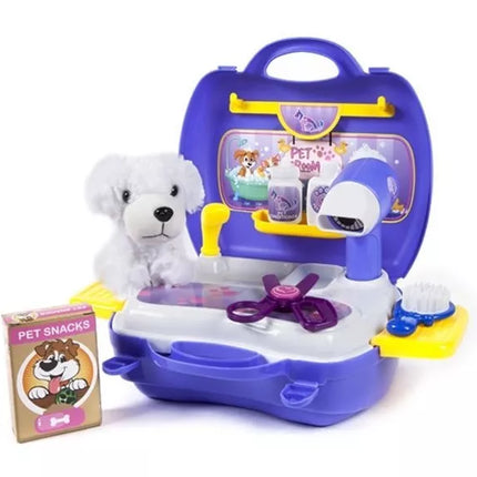 Šuniukų kirpyklos rinkinys lagaminas