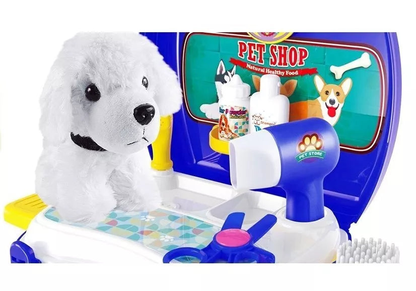 Šuniukų kirpyklos rinkinys lagaminas