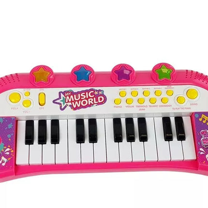 Rožinis pianinas su 24 klavišais