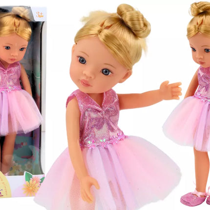 Balerinos lėlė su rožine suknele 33 cm