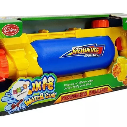 Geltonas-mėlynas vandens šautuvas su bakeliu 1450 ml