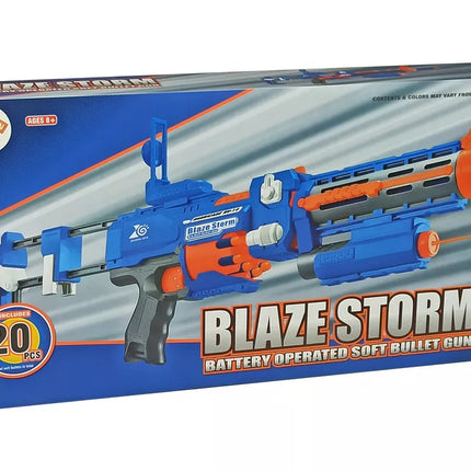 Mėlynas šautuvas su šovinias