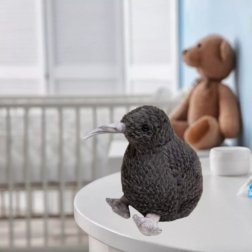 Juodas pliušinis Kivi paukštis 21cm