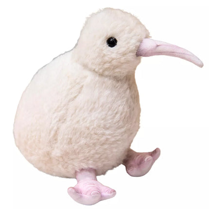 Baltas pliušinis paukštis kivis 21cm