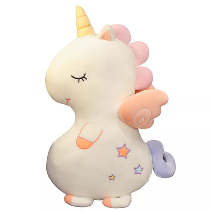 Pliušinis baltas vienaragis vaikams