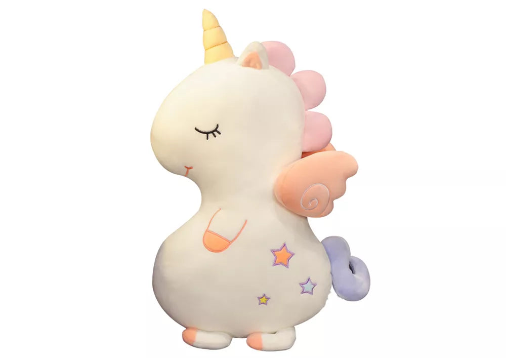 Pliušinis baltas vienaragis vaikams