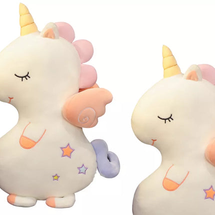 Pliušinis baltas vienaragis vaikams