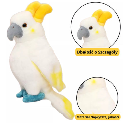 Pliušinis žaislas balta papūga Kakadu