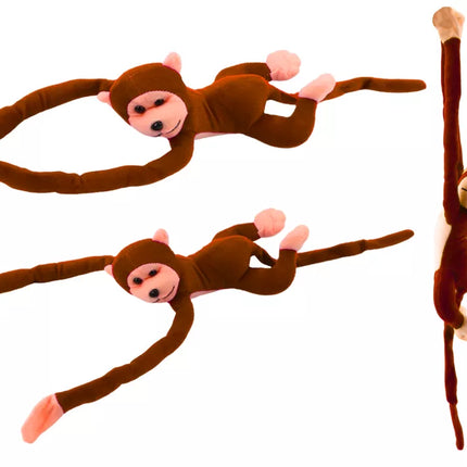 Pliušinė tamsiai ruda beždžionėlė su garsu 80 cm