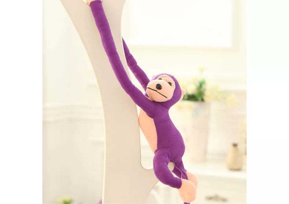 Pliušinė violetinė beždžionėlė su garsu 80 cm