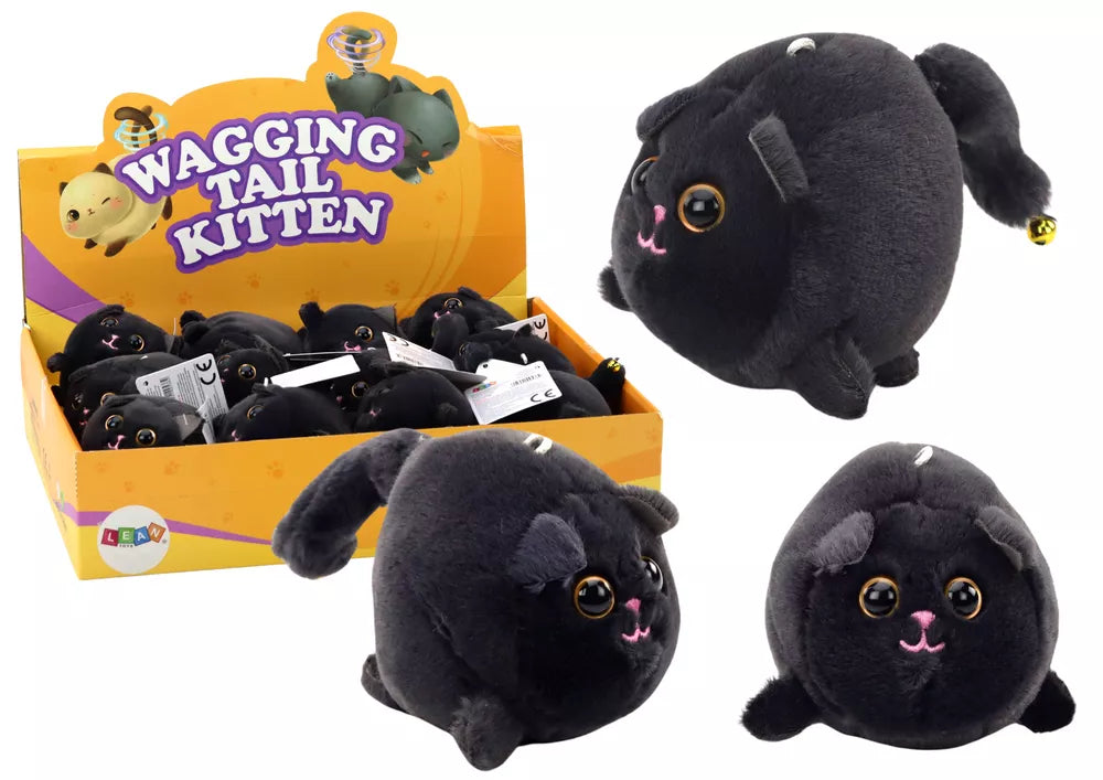 Pliušinis juodas šokinėjantis katinas