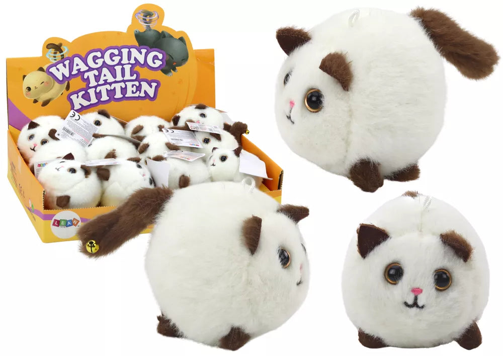 Pliušinis baltas šokinėjantis katinas