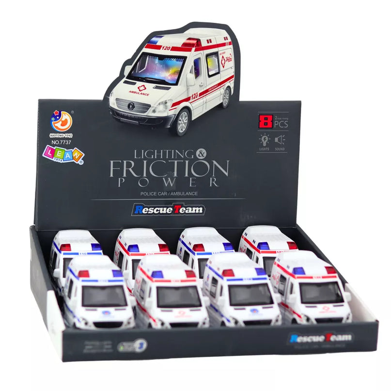 Baltas gelbėjimo tarnybų automobilis