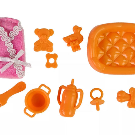 Nėščia lėlė su lėlyte ir priedais