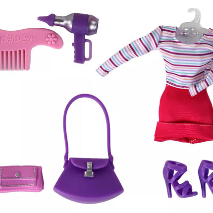 Nėščia mama lėlė Liusė su priedais