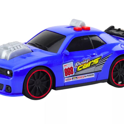 Mėlynas lenktynis automobilis