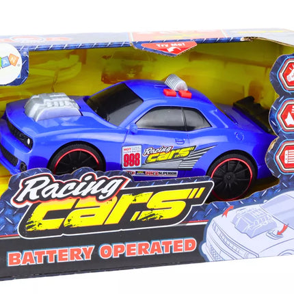 Mėlynas lenktynis automobilis