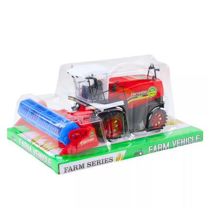 Raudonas žemės ūkio javų kombainas