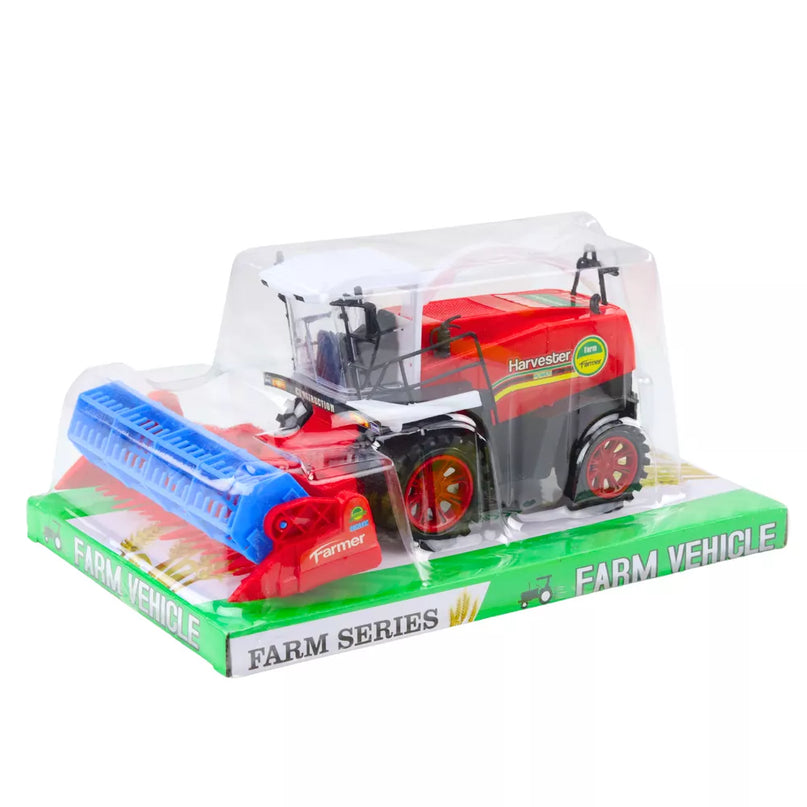 Raudonas žemės ūkio javų kombainas